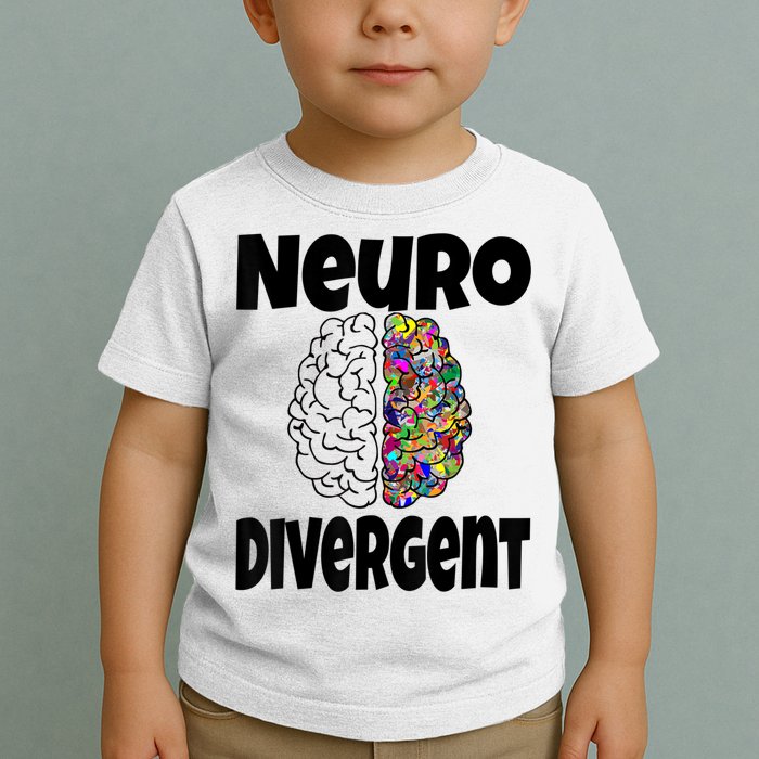 Neurodivergent Funny Neurodiversity Brain Design Autism ADHD Toddler T-Shirt