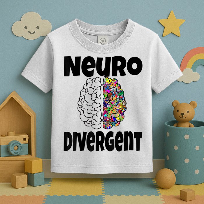 Neurodivergent Funny Neurodiversity Brain Design Autism ADHD Toddler T-Shirt