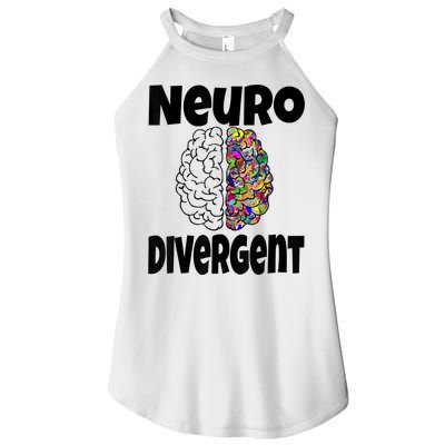 Neurodivergent Funny Neurodiversity Brain Design Autism ADHD Women's Perfect Tri Rocker Tank