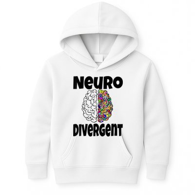 Neurodivergent Funny Neurodiversity Brain Design Autism ADHD Kids Hoodie