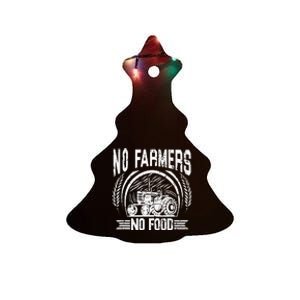 No Farmers No Food Barnyard Harvest Farming Barn Cattle Ceramic Tree Ornament