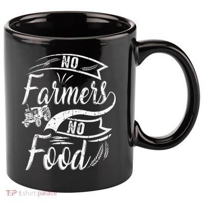 No Farmers No Food Barnyard Harvest Farming Barn Cattle 11oz C Handle Ceramic Mug