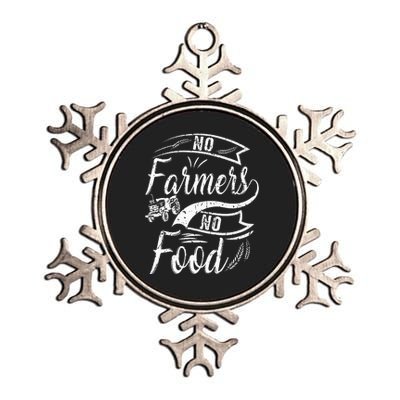 No Farmers No Food Barnyard Harvest Farming Barn Cattle Metallic Star Ornament