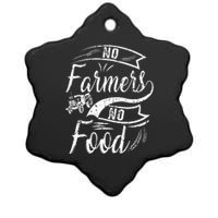 No Farmers No Food Barnyard Harvest Farming Barn Cattle Ceramic Star Ornament