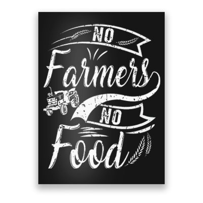 No Farmers No Food Barnyard Harvest Farming Barn Cattle Poster