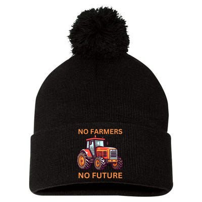 No Farmers No Future German Protest Pom Pom 12in Knit Beanie