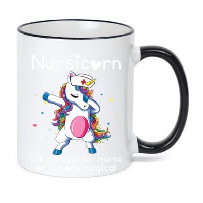 Nursicorn Funny Nurse Dabbing Unicorn Nursing Gift 11oz Black Color Changing Mug