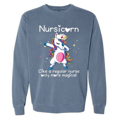 Nursicorn Funny Nurse Dabbing Unicorn Nursing Gift Garment-Dyed Sweatshirt