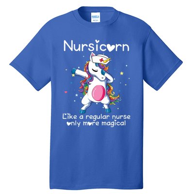 Nursicorn Funny Nurse Dabbing Unicorn Nursing Gift Tall T-Shirt