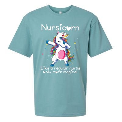 Nursicorn Funny Nurse Dabbing Unicorn Nursing Gift Sueded Cloud Jersey T-Shirt