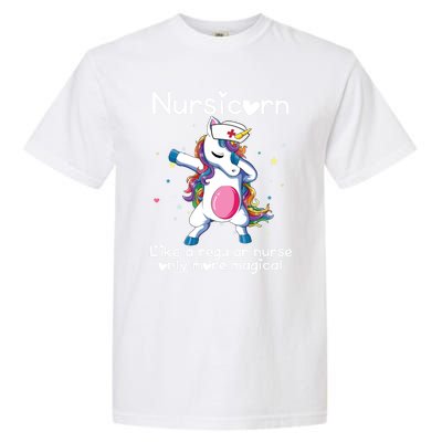 Nursicorn Funny Nurse Dabbing Unicorn Nursing Gift Garment-Dyed Heavyweight T-Shirt