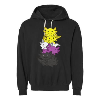 Nonbinary Flag Non Binary Pride LGBTQ Axolotl  Garment-Dyed Fleece Hoodie
