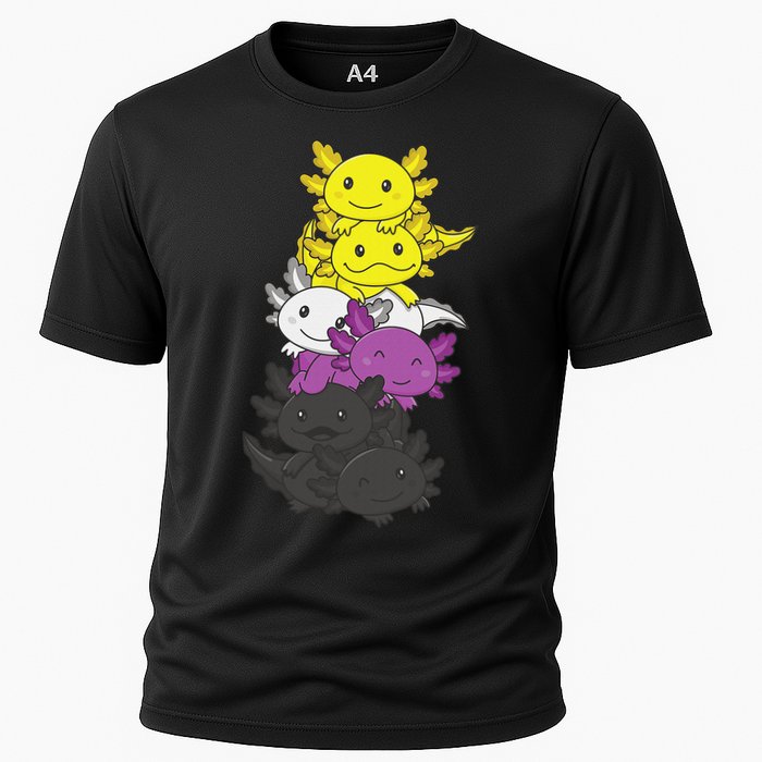Nonbinary Flag Non Binary Pride LGBTQ Axolotl  Performance Shirt