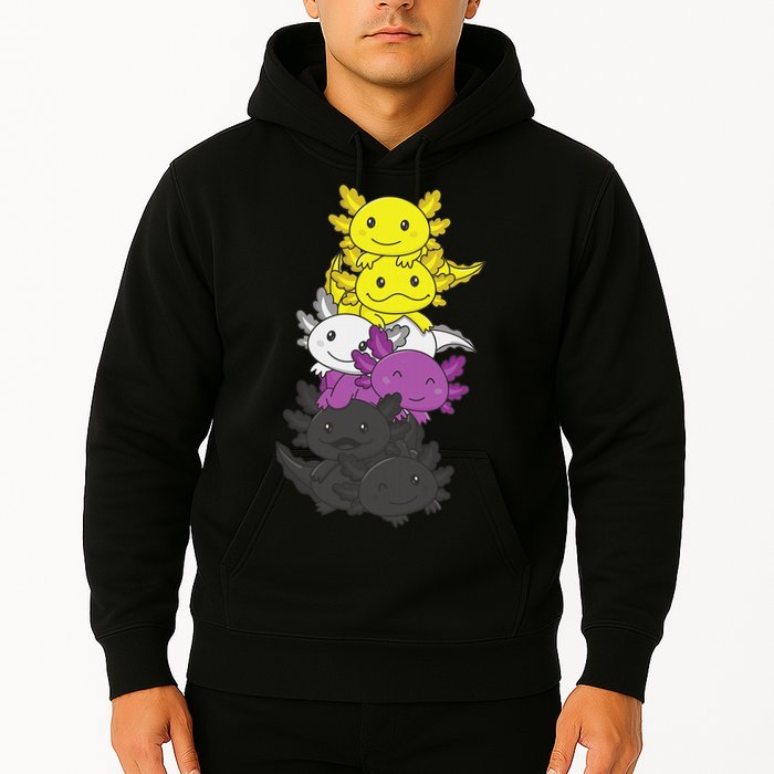 Nonbinary Flag Non Binary Pride LGBTQ Axolotl  Hoodie