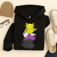 Nonbinary Flag Non Binary Pride LGBTQ Axolotl  Hoodie