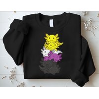 Nonbinary Flag Non Binary Pride LGBTQ Axolotl  Sweatshirt