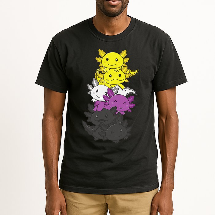 Nonbinary Flag Non Binary Pride LGBTQ Axolotl  Tall T-Shirt