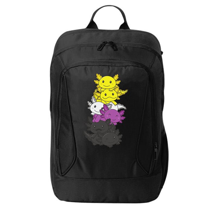Nonbinary Flag Non Binary Pride LGBTQ Axolotl  City Backpack