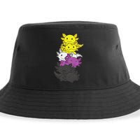 Nonbinary Flag Non Binary Pride LGBTQ Axolotl  Sustainable Bucket Hat