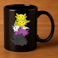 Nonbinary Flag Non Binary Pride LGBTQ Axolotl  11oz C Handle Ceramic Mug