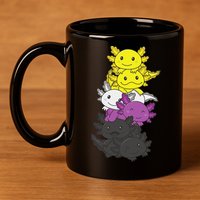 Nonbinary Flag Non Binary Pride LGBTQ Axolotl  11oz C Handle Ceramic Mug