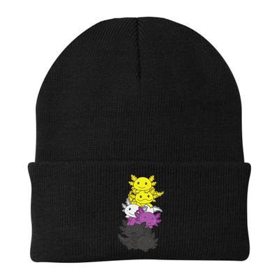 Nonbinary Flag Non Binary Pride LGBTQ Axolotl  Knit Cap Winter Beanie