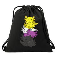 Nonbinary Flag Non Binary Pride LGBTQ Axolotl  Drawstring Bag