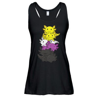 Nonbinary Flag Non Binary Pride LGBTQ Axolotl  Ladies Essential Flowy Tank