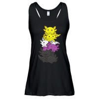 Nonbinary Flag Non Binary Pride LGBTQ Axolotl  Ladies Essential Flowy Tank