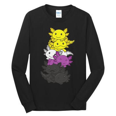 Nonbinary Flag Non Binary Pride LGBTQ Axolotl  Tall Long Sleeve T-Shirt