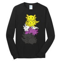 Nonbinary Flag Non Binary Pride LGBTQ Axolotl  Tall Long Sleeve T-Shirt