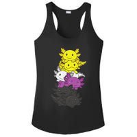 Nonbinary Flag Non Binary Pride LGBTQ Axolotl  Ladies PosiCharge Competitor Racerback Tank