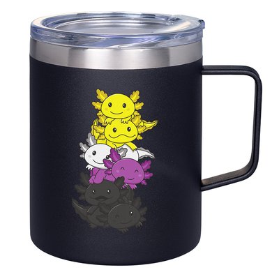 Nonbinary Flag Non Binary Pride LGBTQ Axolotl  12oz Stainless Steel Coffee Mug