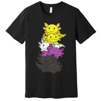 Nonbinary Flag Non Binary Pride LGBTQ Axolotl  Premium T-Shirt