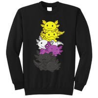 Nonbinary Flag Non Binary Pride LGBTQ Axolotl  Tall Sweatshirt