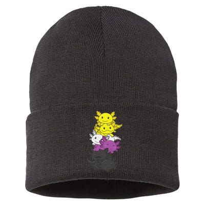 Nonbinary Flag Non Binary Pride LGBTQ Axolotl  Sustainable Knit Beanie