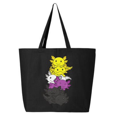 Nonbinary Flag Non Binary Pride LGBTQ Axolotl  25L Jumbo Tote