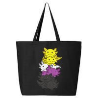 Nonbinary Flag Non Binary Pride LGBTQ Axolotl  25L Jumbo Tote