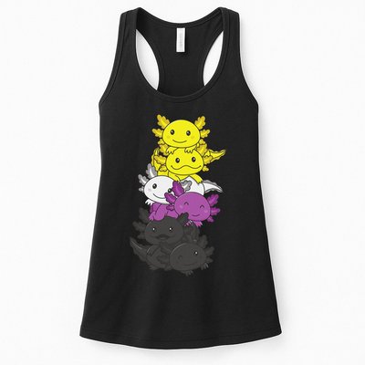 Nonbinary Flag Non Binary Pride LGBTQ Axolotl  Womens Tank Top