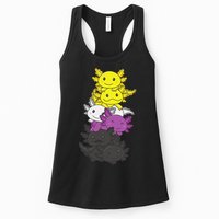Nonbinary Flag Non Binary Pride LGBTQ Axolotl  Womens Tank Top