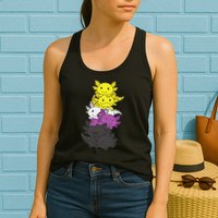 Nonbinary Flag Non Binary Pride LGBTQ Axolotl  Womens Tank Top