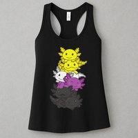 Nonbinary Flag Non Binary Pride LGBTQ Axolotl  Womens Tank Top