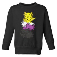 Nonbinary Flag Non Binary Pride LGBTQ Axolotl  Toddler Sweatshirt