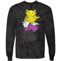 Nonbinary Flag Non Binary Pride LGBTQ Axolotl  Tie-Dye Long Sleeve Shirt