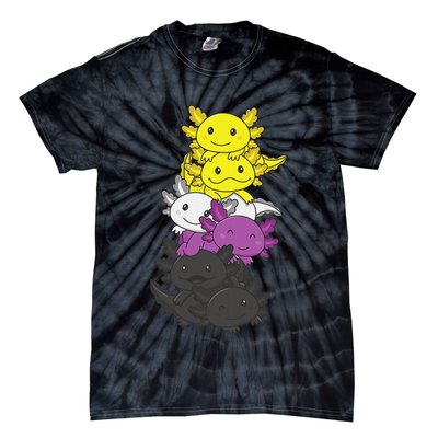 Nonbinary Flag Non Binary Pride LGBTQ Axolotl  Tie-Dye T-Shirt