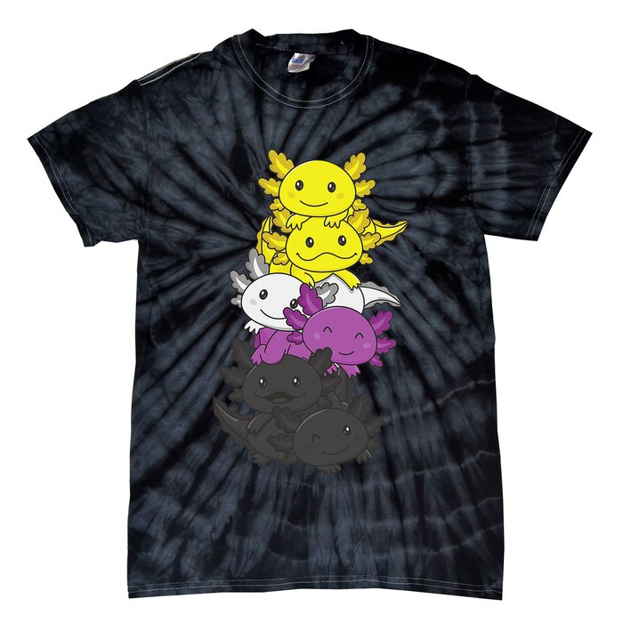 Nonbinary Flag Non Binary Pride LGBTQ Axolotl  Tie-Dye T-Shirt