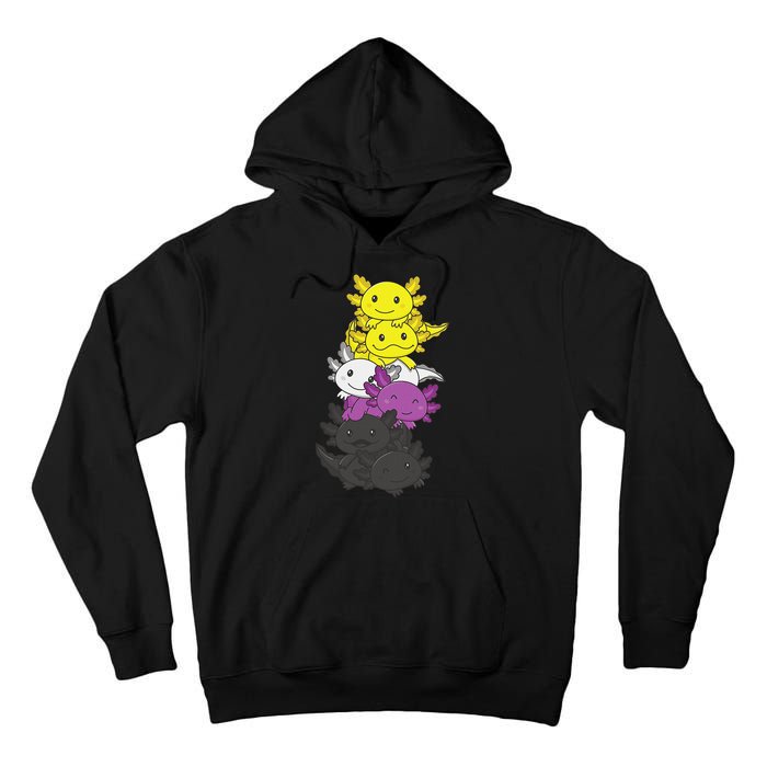 Nonbinary Flag Non Binary Pride LGBTQ Axolotl  Tall Hoodie