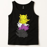 Nonbinary Flag Non Binary Pride LGBTQ Axolotl  Tank Top
