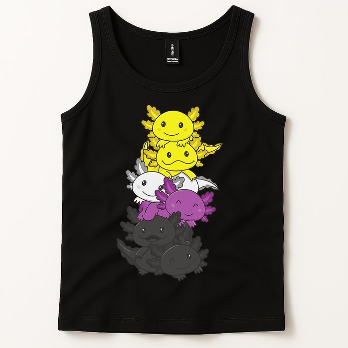 Nonbinary Flag Non Binary Pride LGBTQ Axolotl  Tank Top