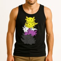 Nonbinary Flag Non Binary Pride LGBTQ Axolotl  Tank Top
